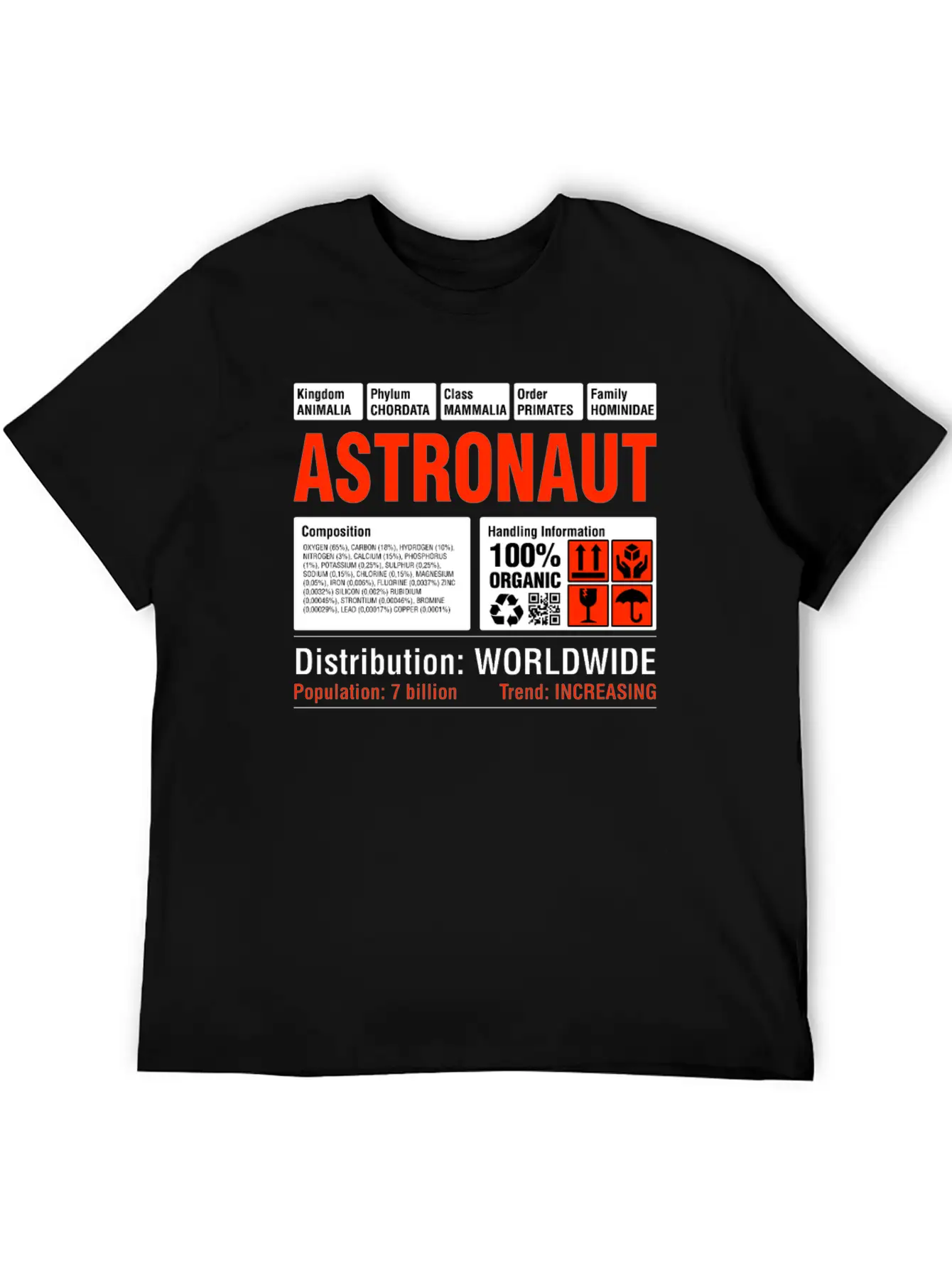 Funny Astronaut Tee Breathable Soft Cotton T-Shirt – Timeless Casual Look