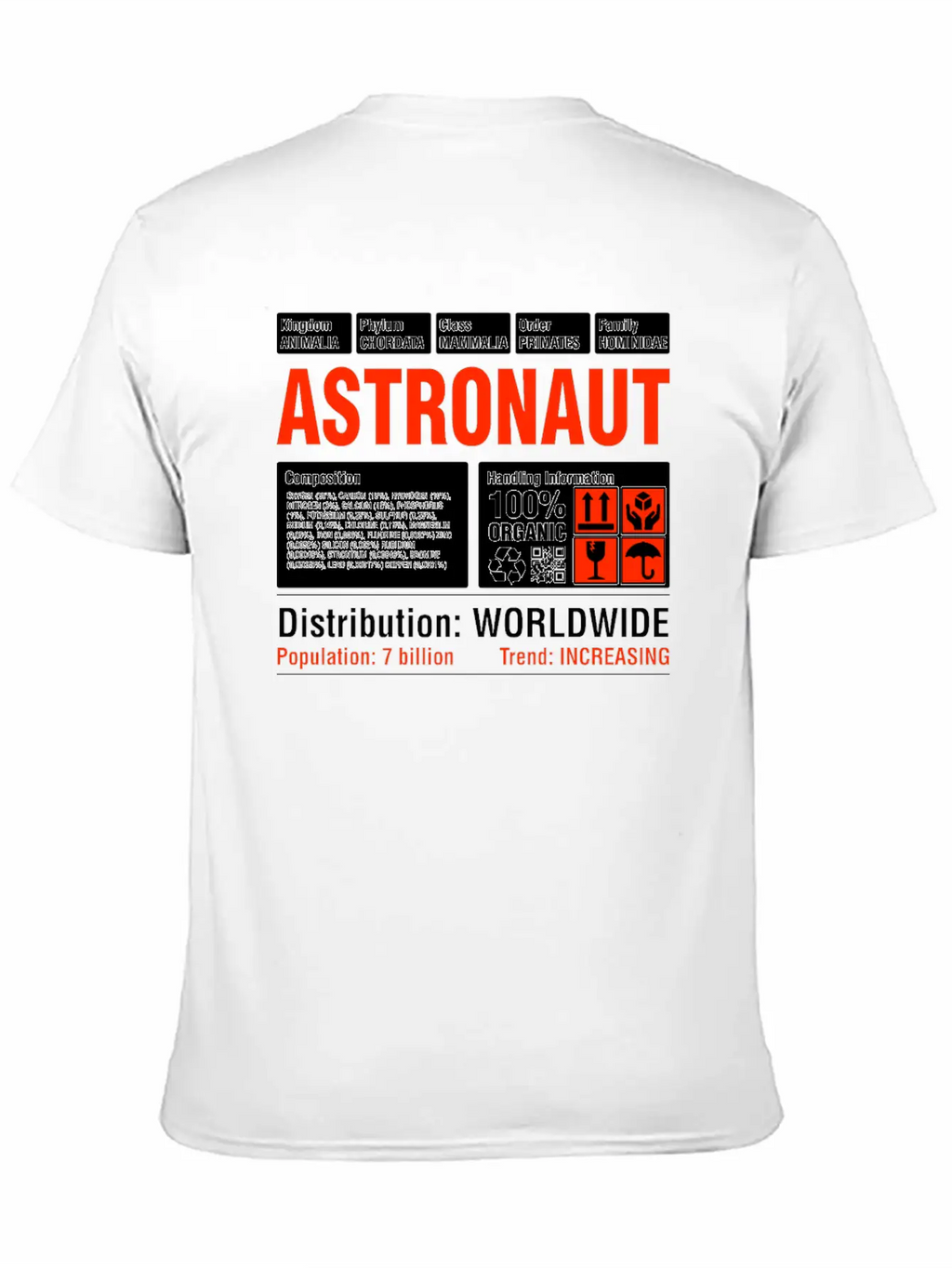 Funny Astronaut Tee Breathable Soft Cotton T-Shirt – Timeless Casual Look