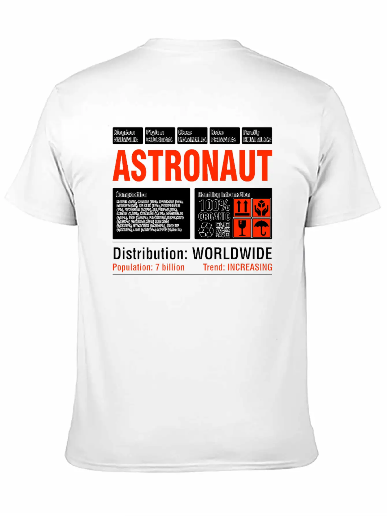 Funny Astronaut Tee Breathable Soft Cotton T-Shirt – Timeless Casual Look