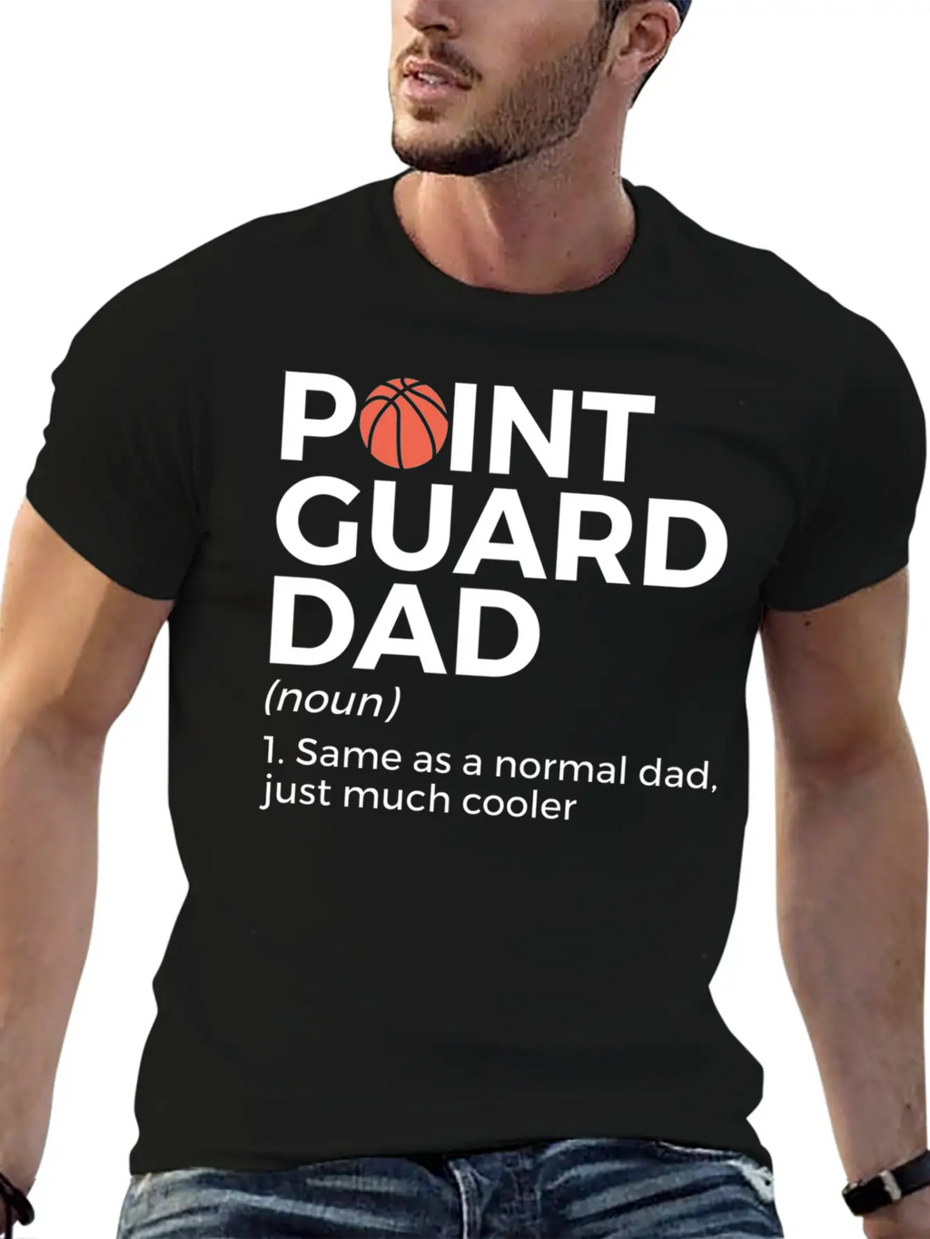 Funny Basketball Point Guard Dad Definition Breathable Soft Cotton T-Shirt – Timeless Casual Look
