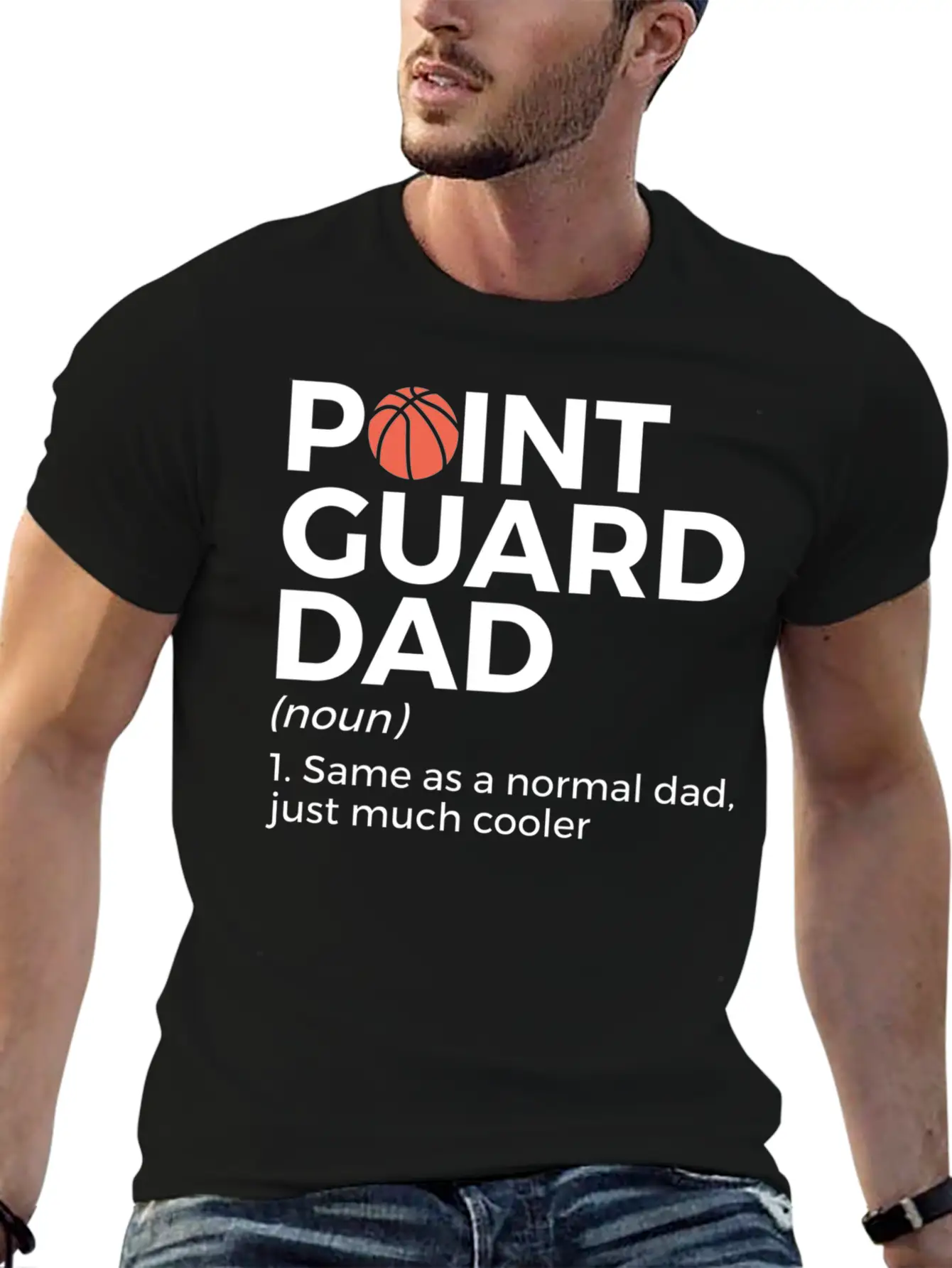 Funny Basketball Point Guard Dad Definition Breathable Soft Cotton T-Shirt – Timeless Casual Look