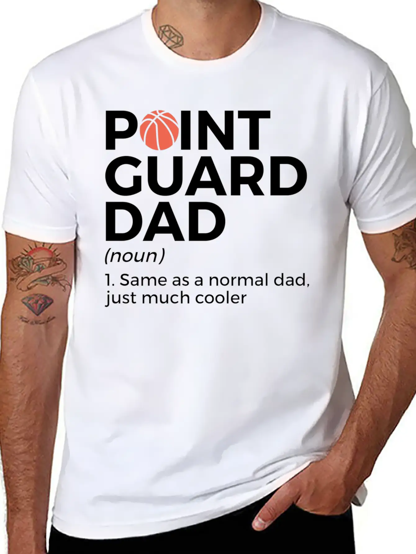 Funny Basketball Point Guard Dad Definition Breathable Soft Cotton T-Shirt – Timeless Casual Look