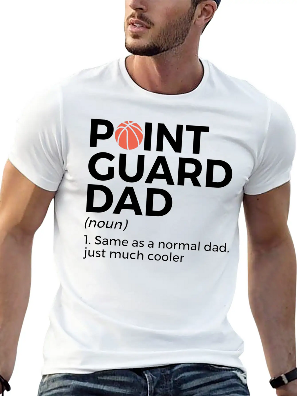 Funny Basketball Point Guard Dad Definition Breathable Soft Cotton T-Shirt – Timeless Casual Look