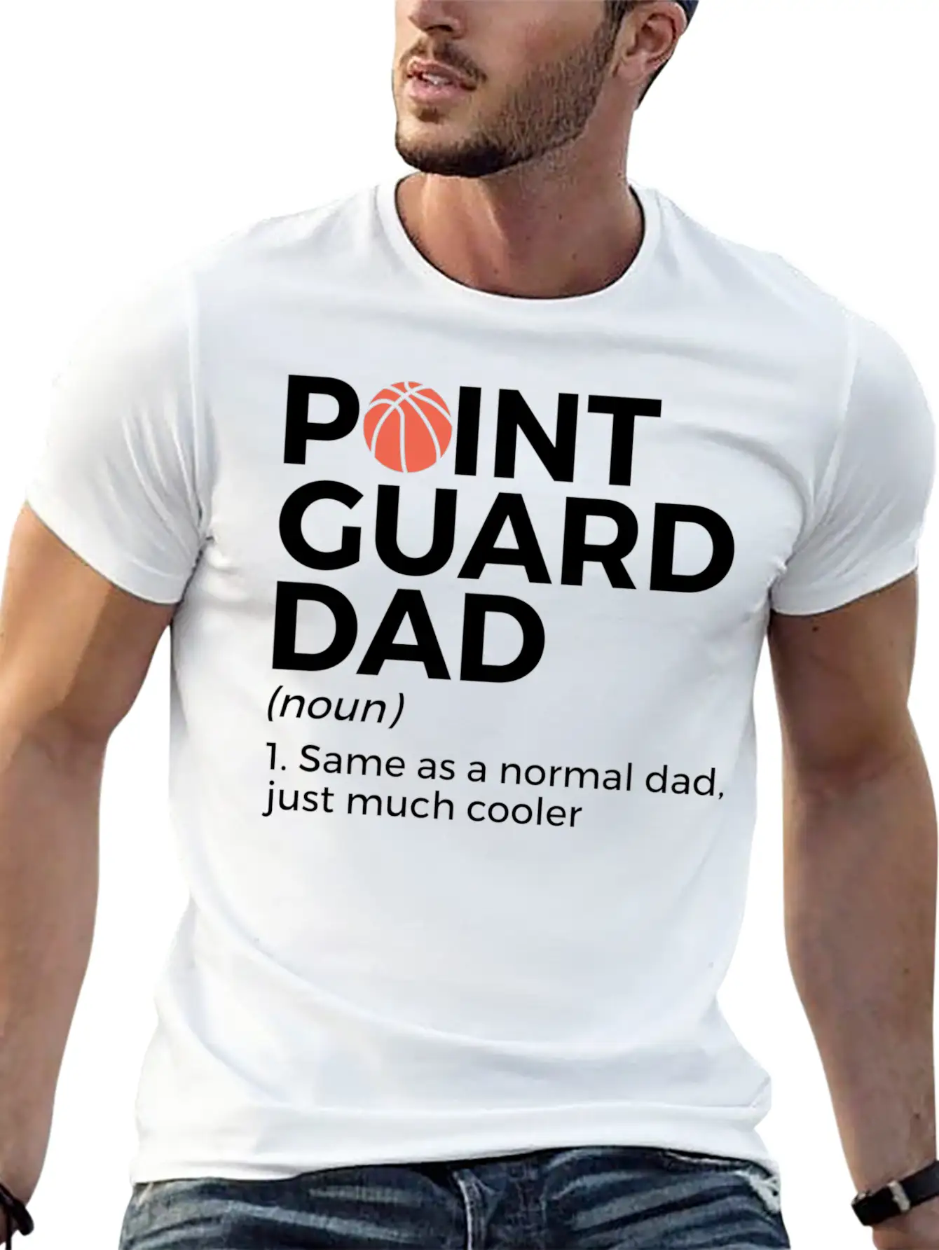Funny Basketball Point Guard Dad Definition Breathable Soft Cotton T-Shirt – Timeless Casual Look