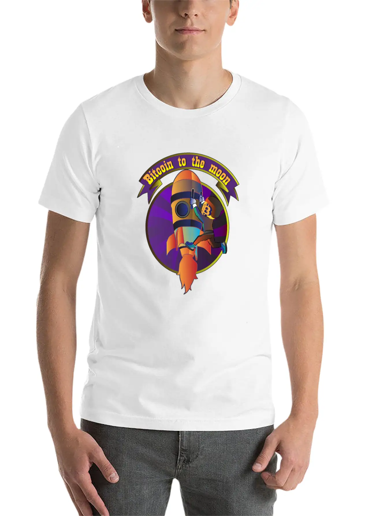 Funny Bitcoin Astronaut To The Moon T-shirt Stylish Everyday T-Shirt – Unisex Basic Cotton Tee