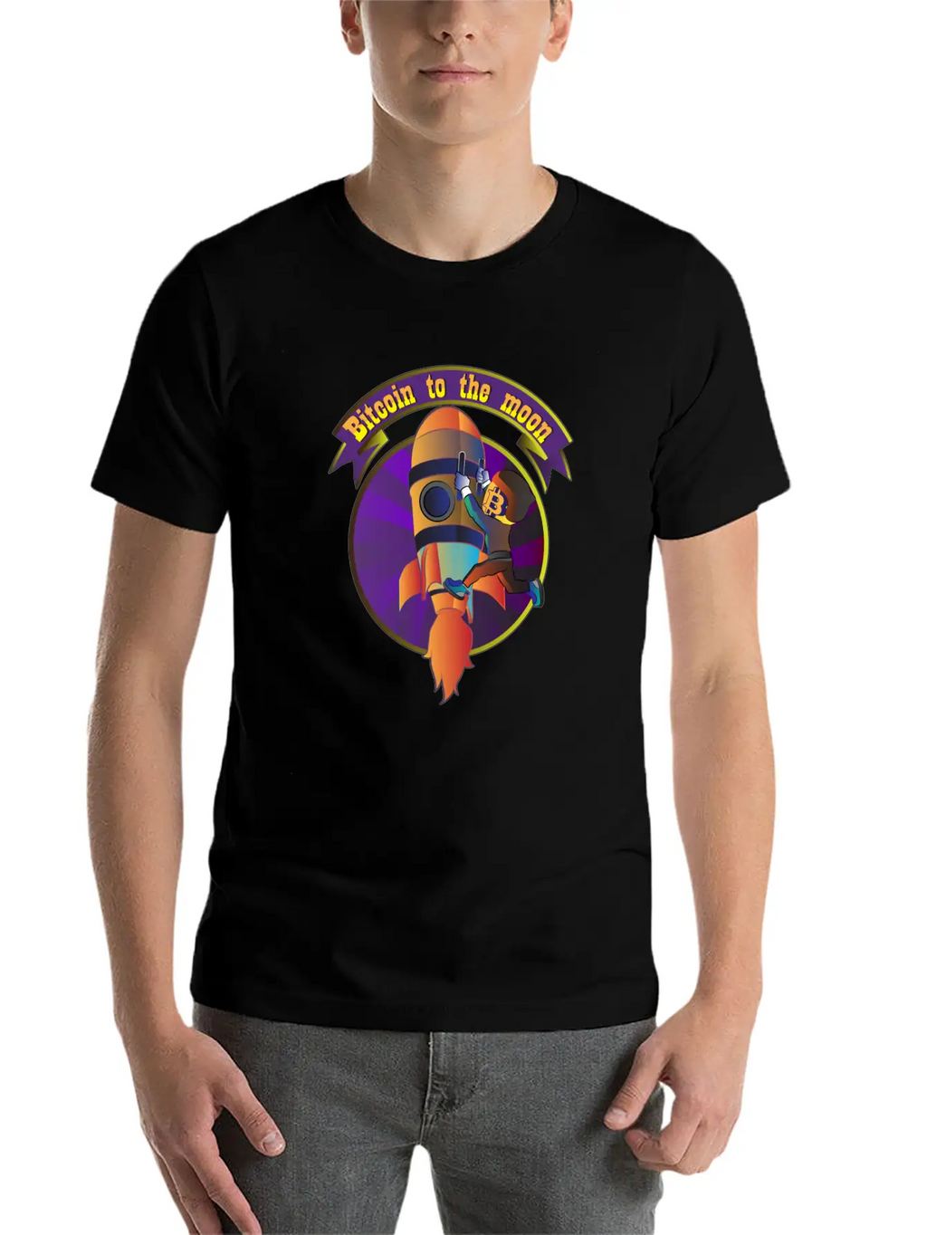 Funny Bitcoin Astronaut To The Moon T-shirt Stylish Everyday T-Shirt – Unisex Basic Cotton Tee