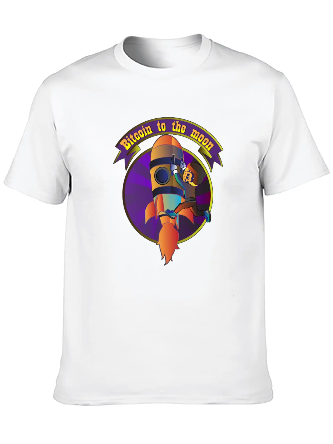 Funny Bitcoin Astronaut To The Moon T-shirt Stylish Everyday T-Shirt – Unisex Basic Cotton Tee