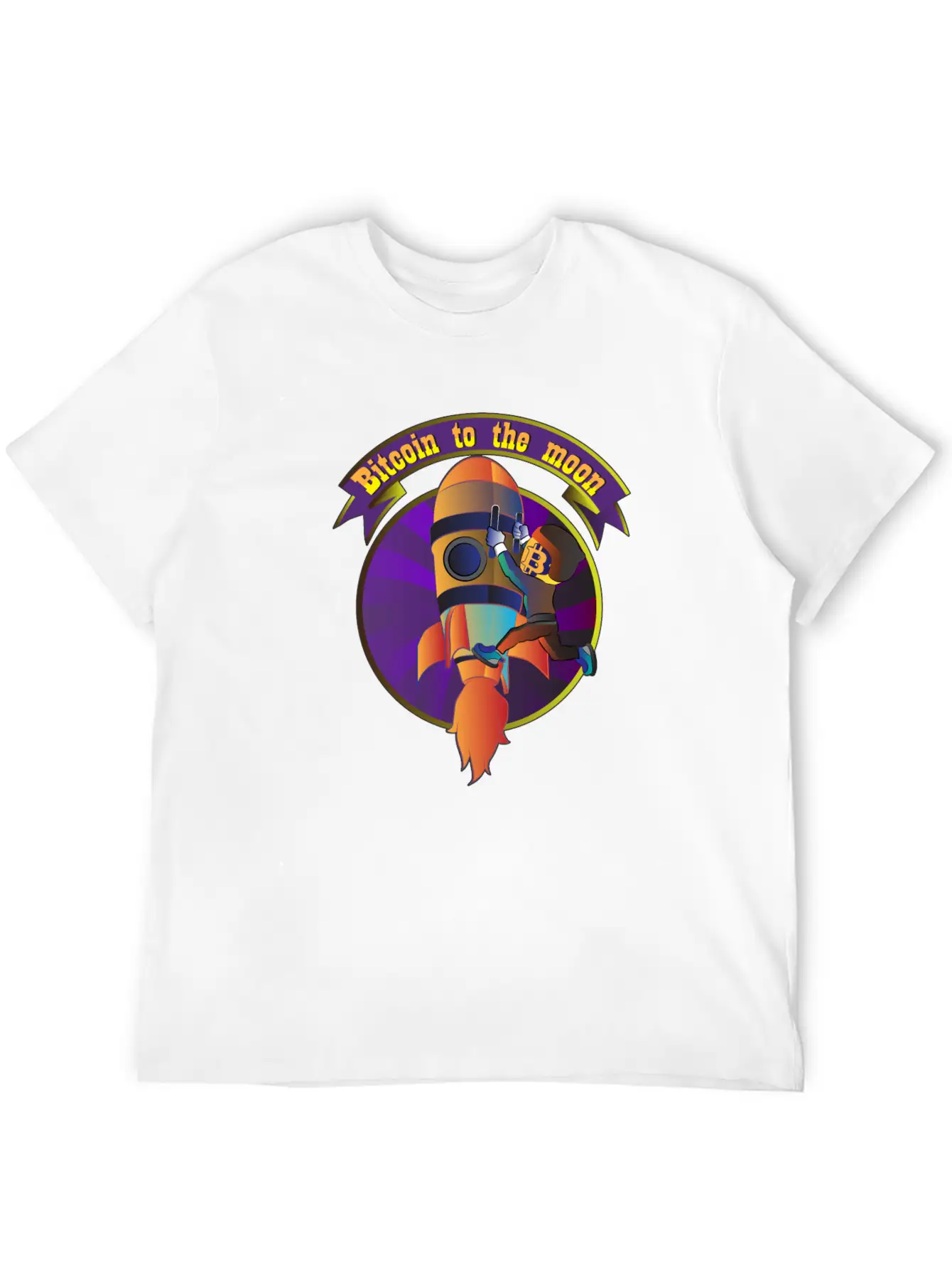 Funny Bitcoin Astronaut To The Moon T-shirt Stylish Everyday T-Shirt – Unisex Basic Cotton Tee