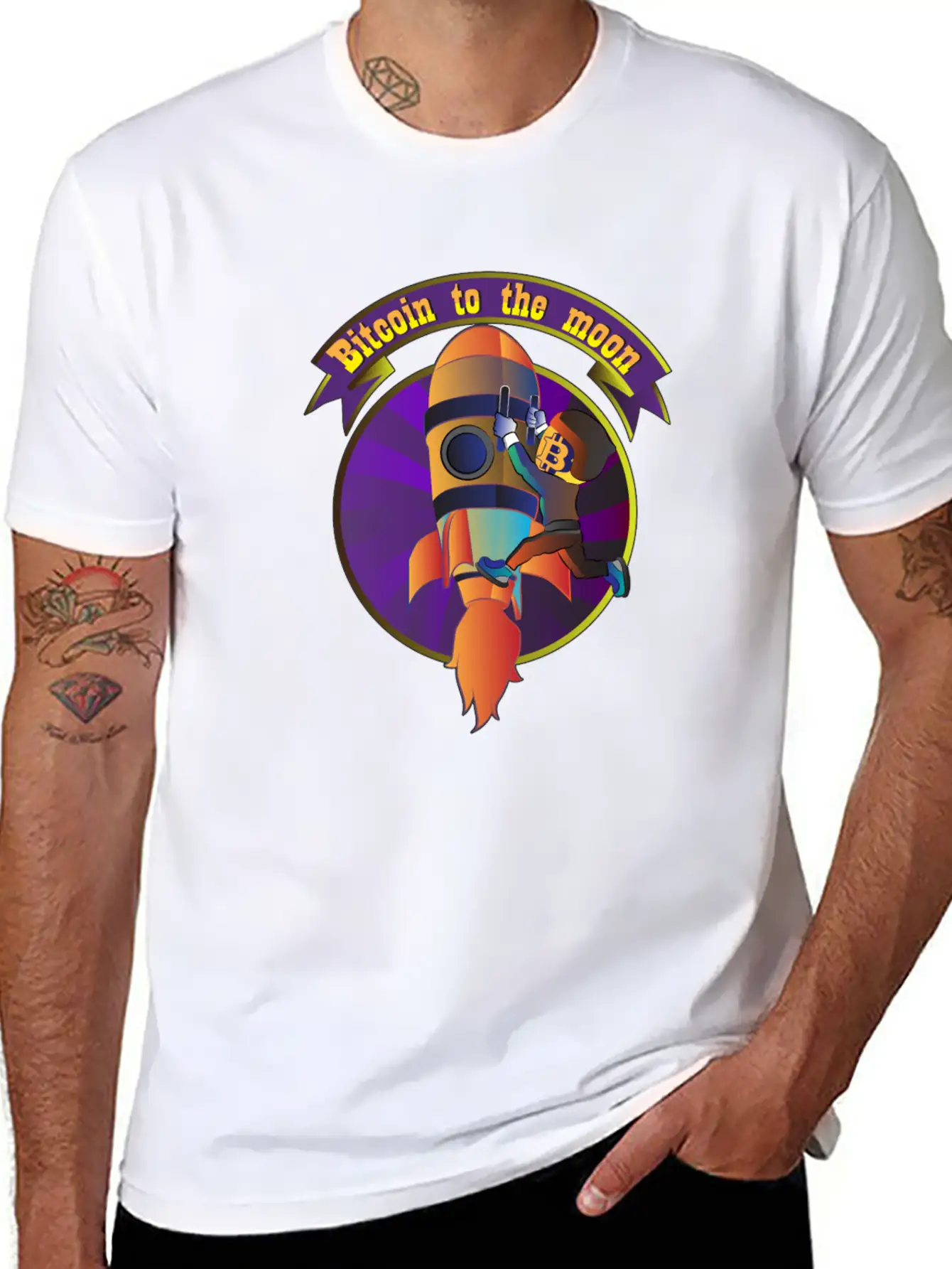 Funny Bitcoin Astronaut To The Moon T-shirt Stylish Everyday T-Shirt – Unisex Basic Cotton Tee