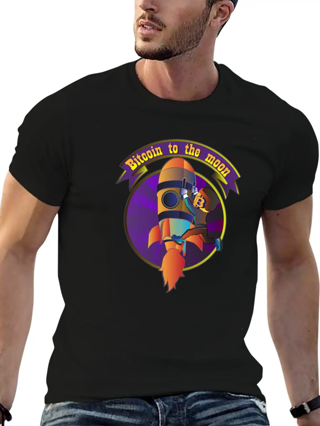 Funny Bitcoin Astronaut To The Moon T-shirt Stylish Everyday T-Shirt – Unisex Basic Cotton Tee