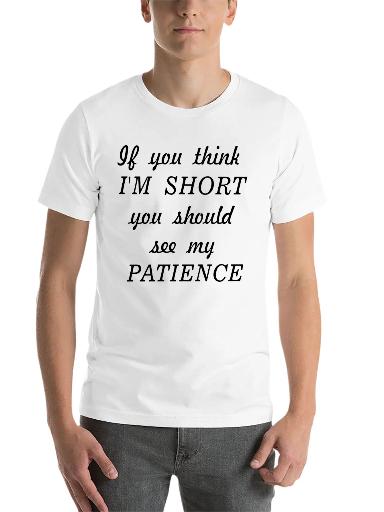 Funny Black Text Unisex Short Sleeve Soft Cotton T-Shirt – Casual Everyday Wear