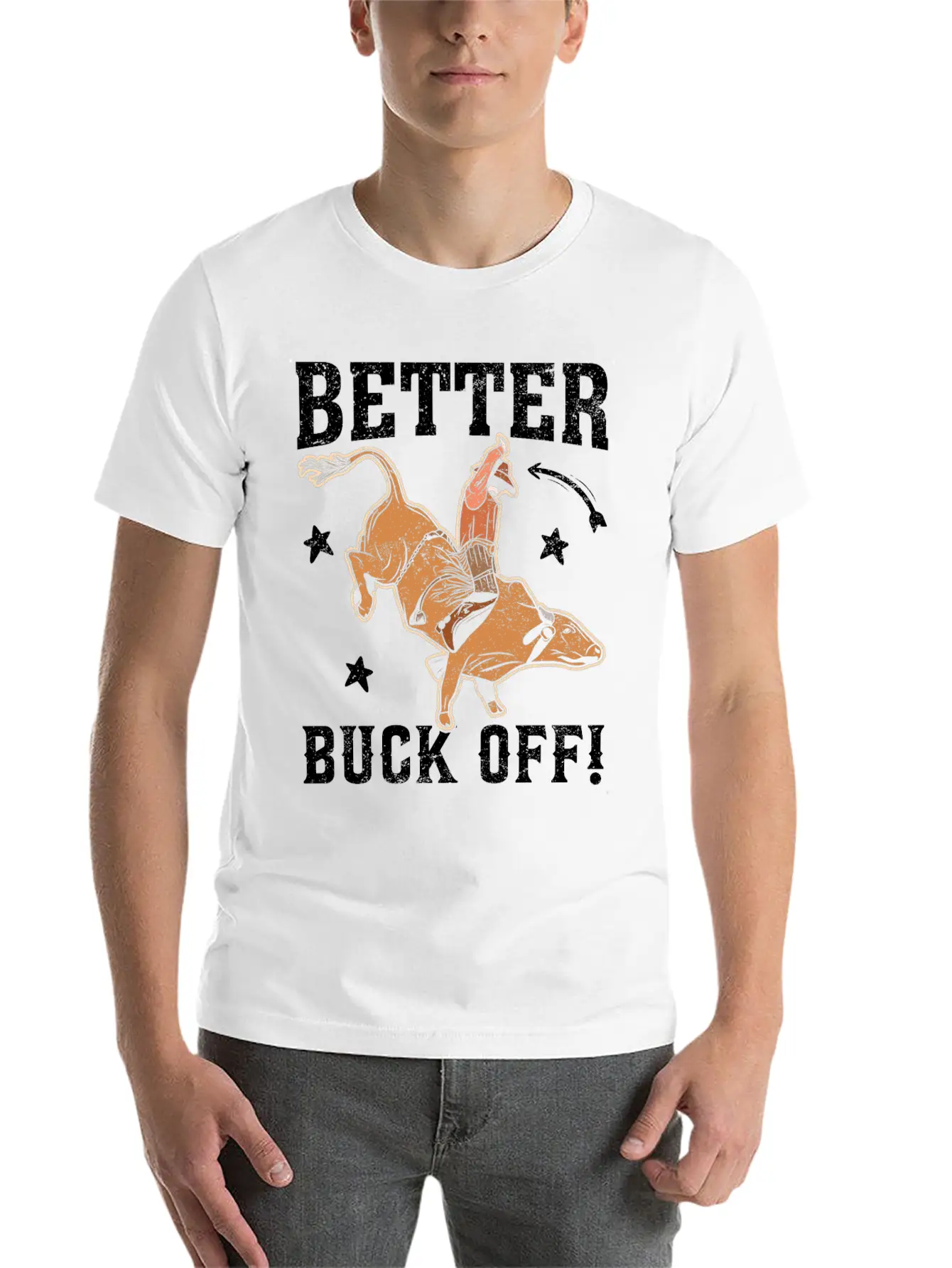 Funny Bull Rider Bull Riding Cowboy Casual Graphic T-Shirt – Simple And Comfortable Daily Wear