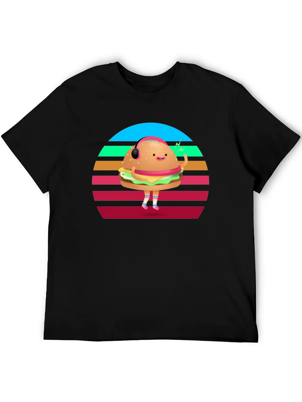 Funny Cheeseburger Sunset Classic Fit Graphic Tee For Daily Comfort – Unisex Cotton Shirt
