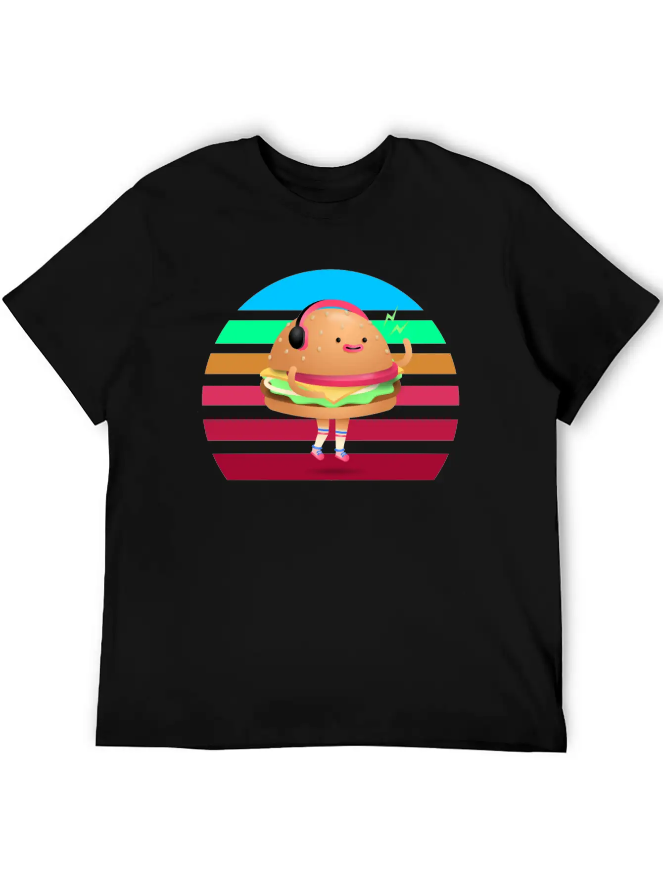 Funny Cheeseburger Sunset Classic Fit Graphic Tee For Daily Comfort – Unisex Cotton Shirt