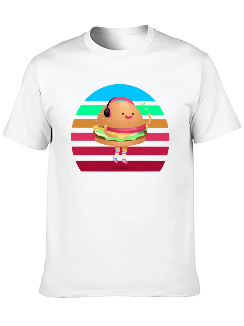 Funny Cheeseburger Sunset Classic Fit Graphic Tee For Daily Comfort – Unisex Cotton Shirt