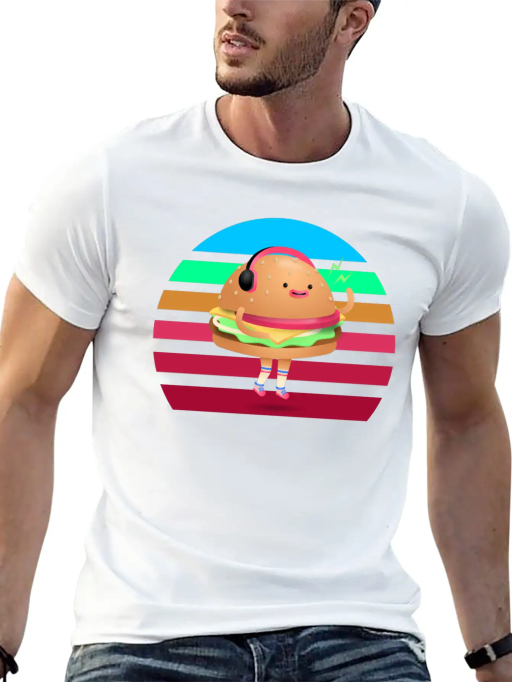 Funny Cheeseburger Sunset Classic Fit Graphic Tee For Daily Comfort – Unisex Cotton Shirt