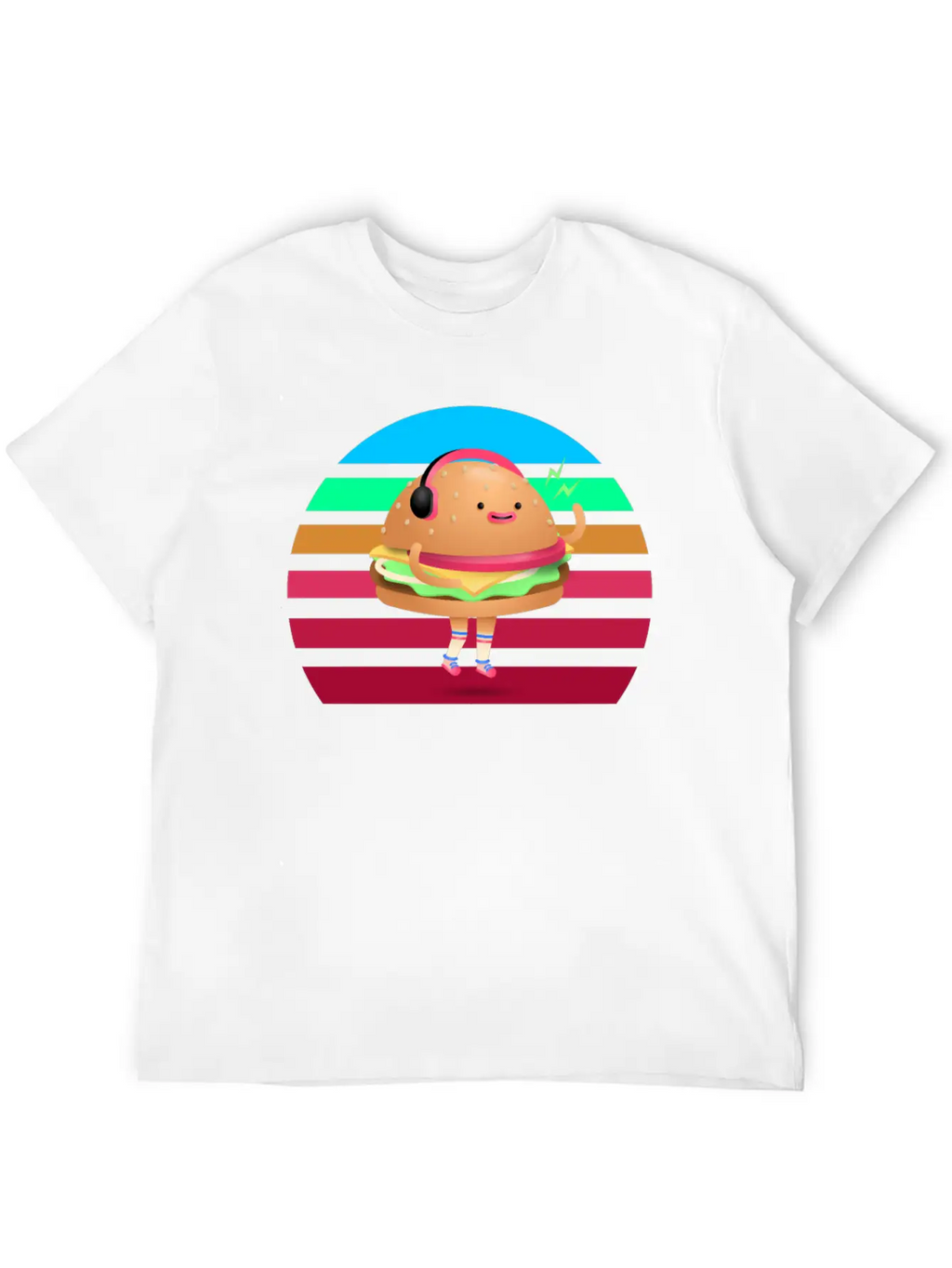 Funny Cheeseburger Sunset Classic Fit Graphic Tee For Daily Comfort – Unisex Cotton Shirt