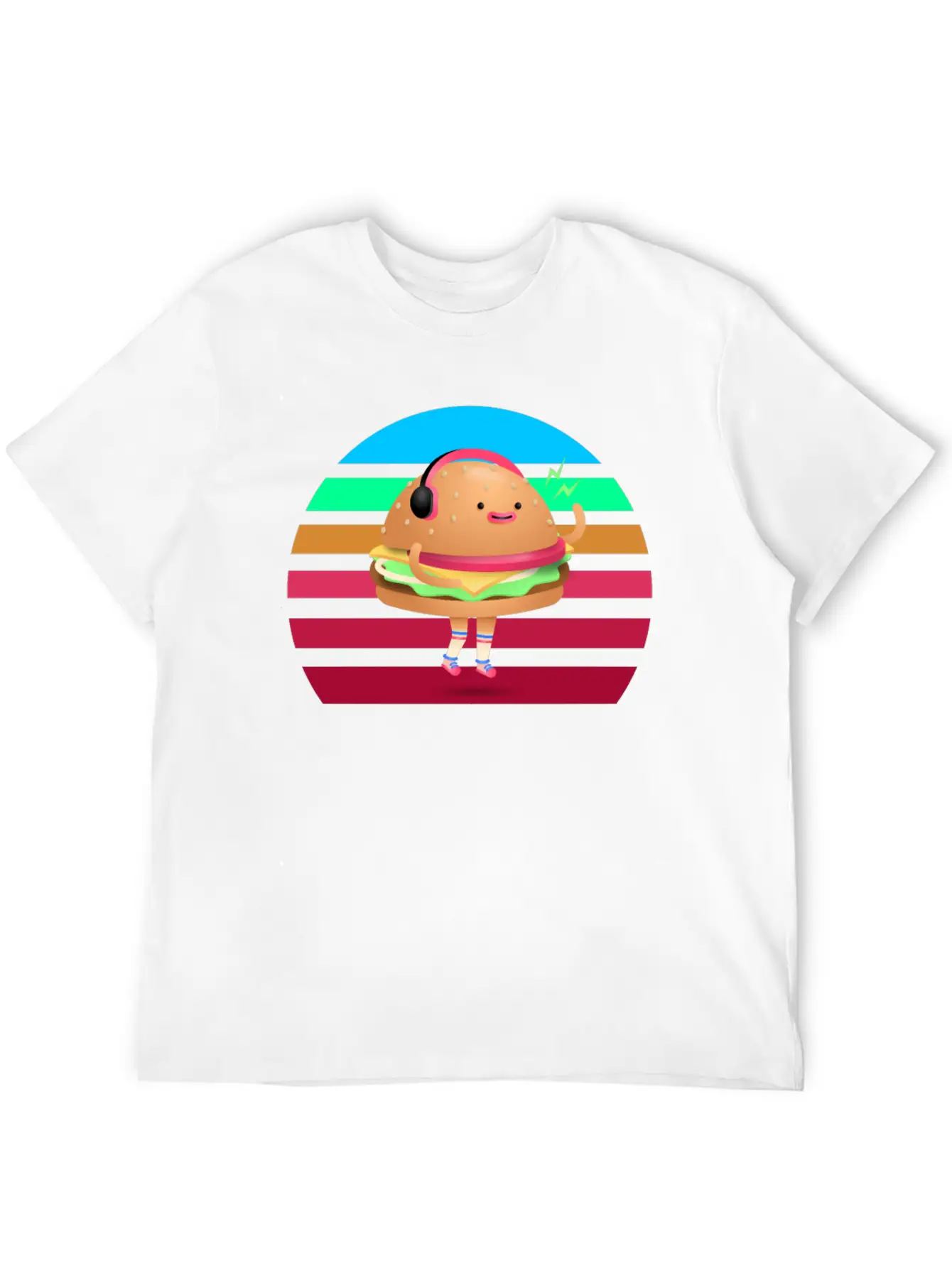 Funny Cheeseburger Sunset Classic Fit Graphic Tee For Daily Comfort – Unisex Cotton Shirt