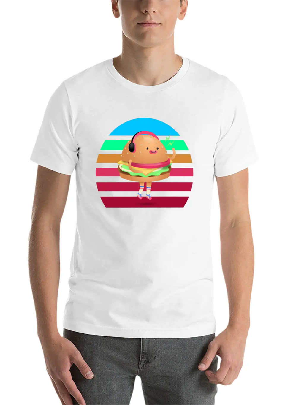 Funny Cheeseburger Sunset Classic Fit Graphic Tee For Daily Comfort – Unisex Cotton Shirt