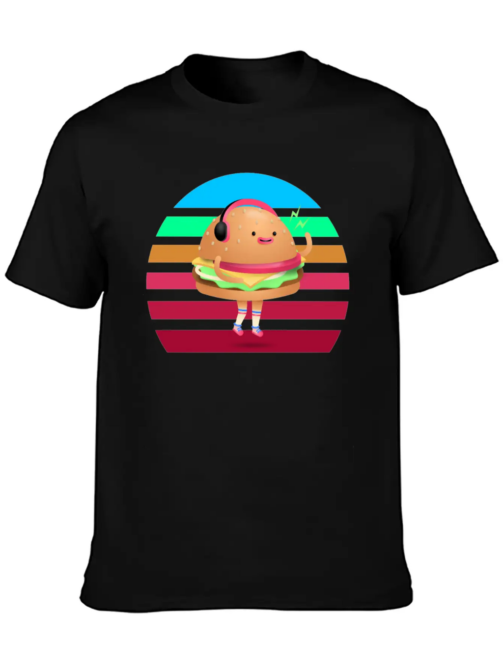 Funny Cheeseburger Sunset Classic Fit Graphic Tee For Daily Comfort – Unisex Cotton Shirt