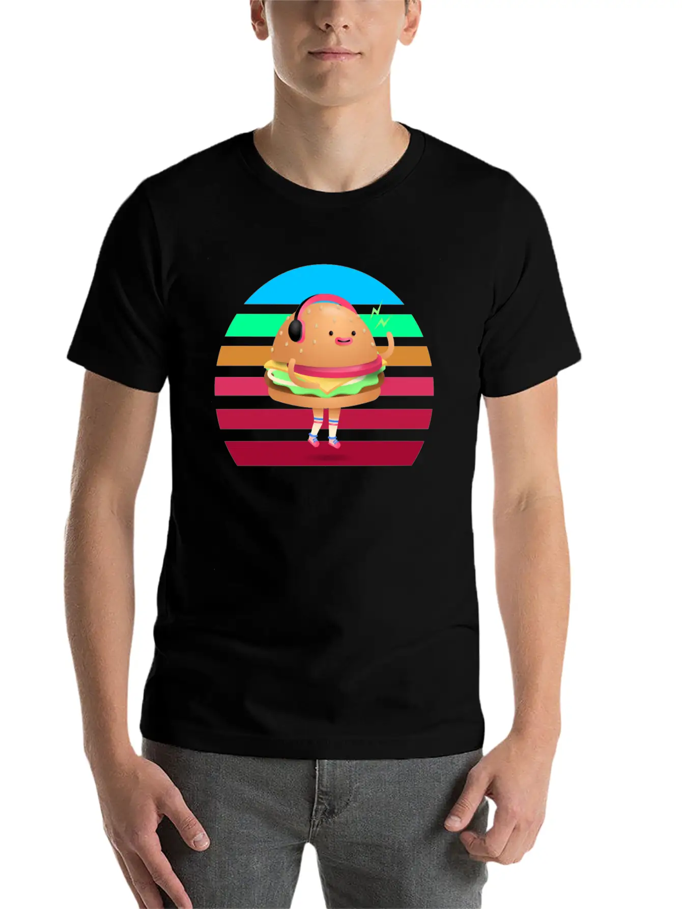 Funny Cheeseburger Sunset Classic Fit Graphic Tee For Daily Comfort – Unisex Cotton Shirt