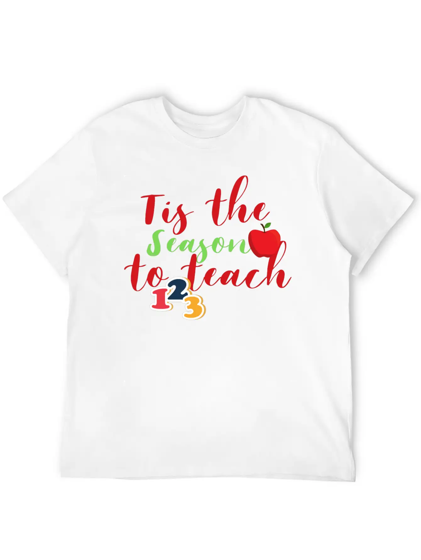 Funny Christmas Teacher Tis The Season To Teach Essential Cotton Tee For Daily Outfits – Unisex Style