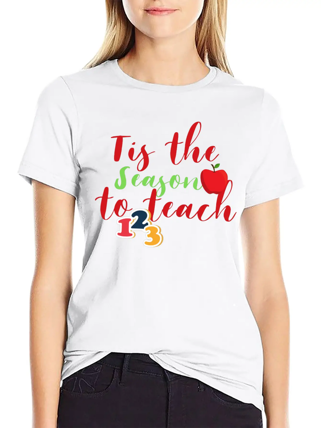 Funny Christmas Teacher Tis The Season To Teach Essential Cotton Tee For Daily Outfits – Unisex Style