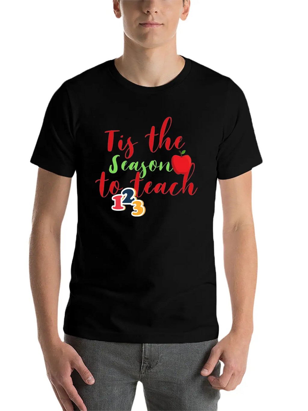 Funny Christmas Teacher Tis The Season To Teach Essential Cotton Tee For Daily Outfits – Unisex Style