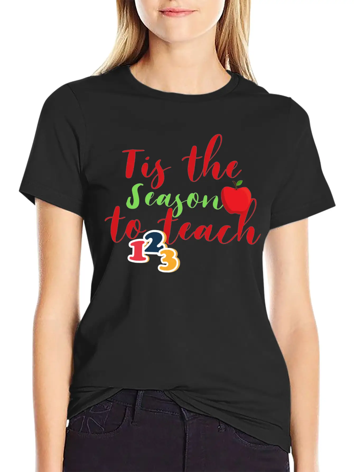 Funny Christmas Teacher Tis The Season To Teach Essential Cotton Tee For Daily Outfits – Unisex Style