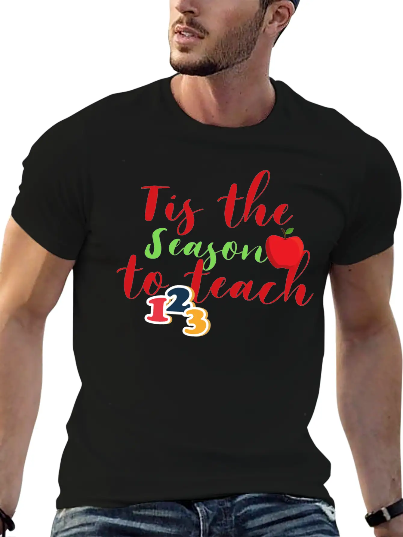 Funny Christmas Teacher Tis The Season To Teach Essential Cotton Tee For Daily Outfits – Unisex Style