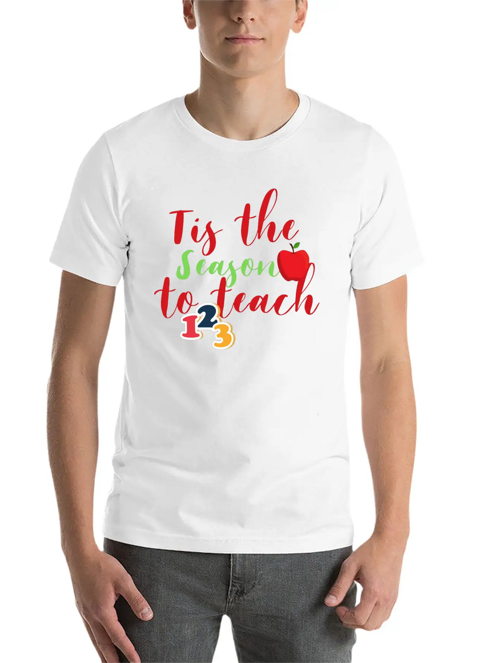 Funny Christmas Teacher Tis The Season To Teach Essential Cotton Tee For Daily Outfits – Unisex Style