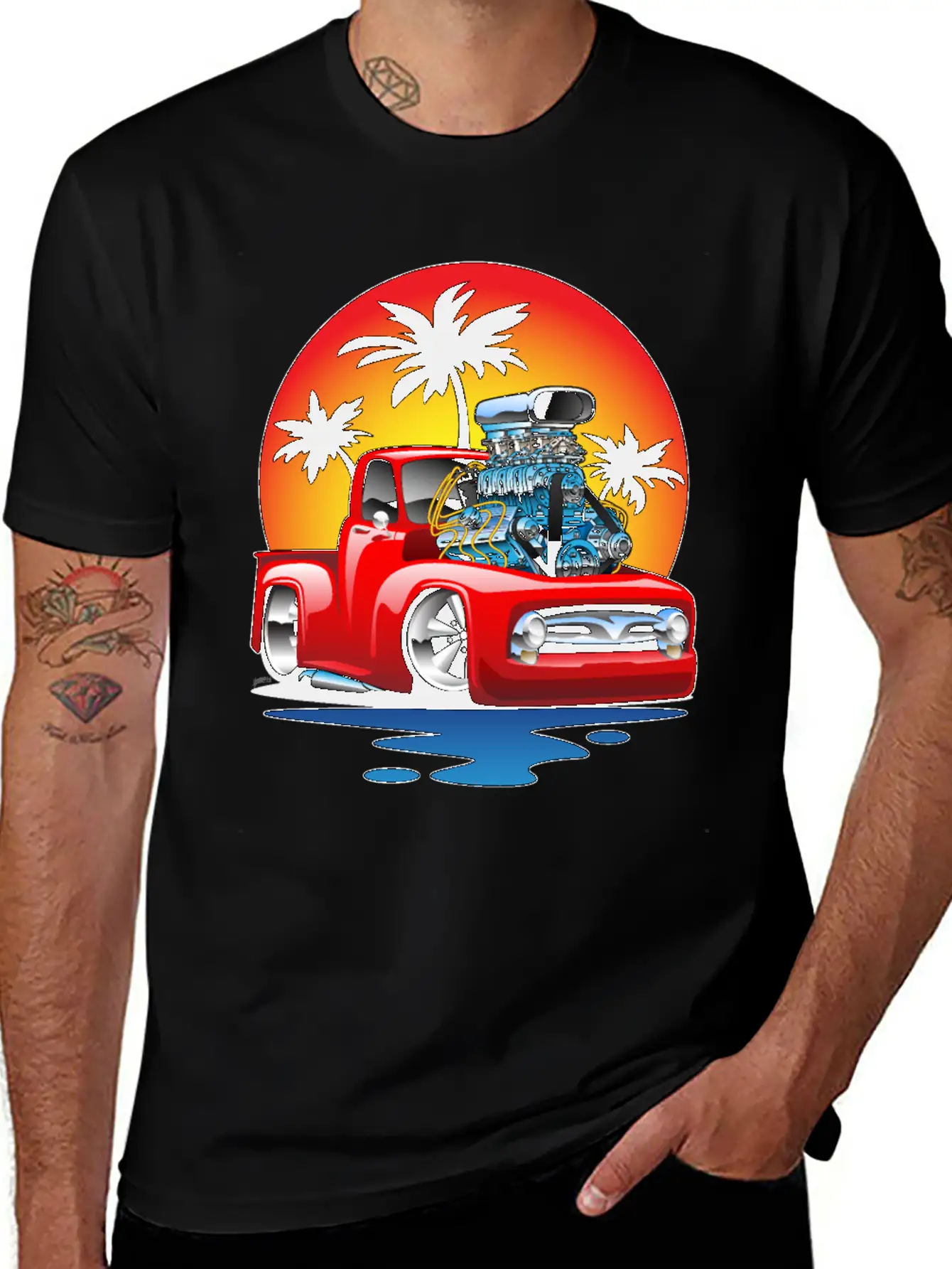 Funny Classic Pick-up Truck Hot Rod Cartoon Unisex Casual T-Shirt – Clean Design For Daily Comfort