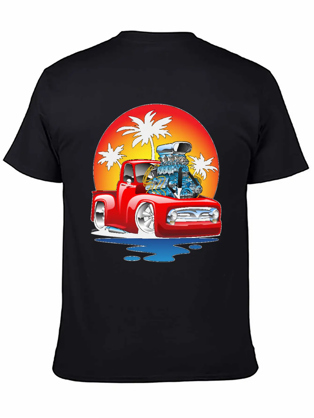 Funny Classic Pick-up Truck Hot Rod Cartoon Unisex Casual T-Shirt – Clean Design For Daily Comfort