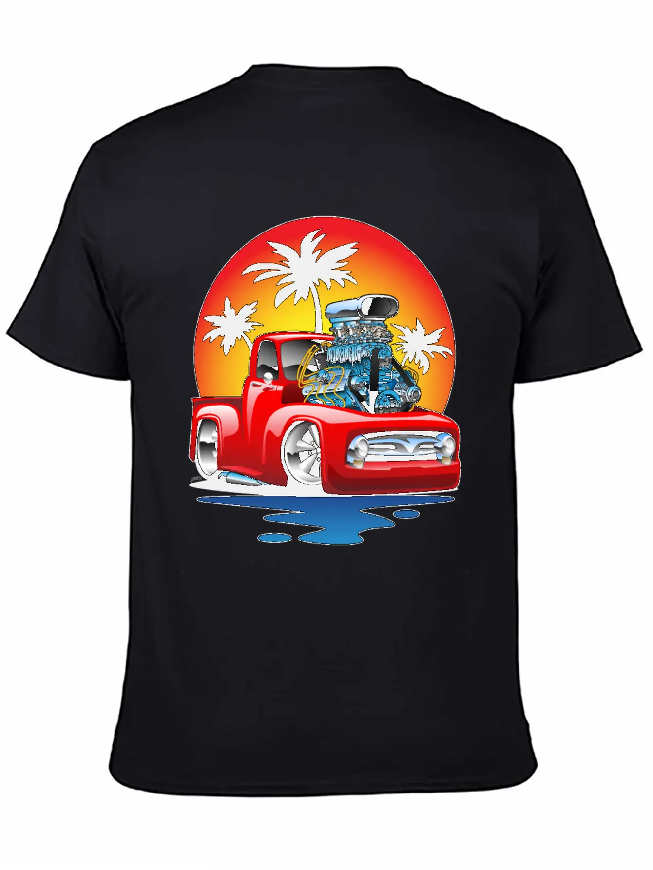 Funny Classic Pick-up Truck Hot Rod Cartoon Unisex Casual T-Shirt – Clean Design For Daily Comfort
