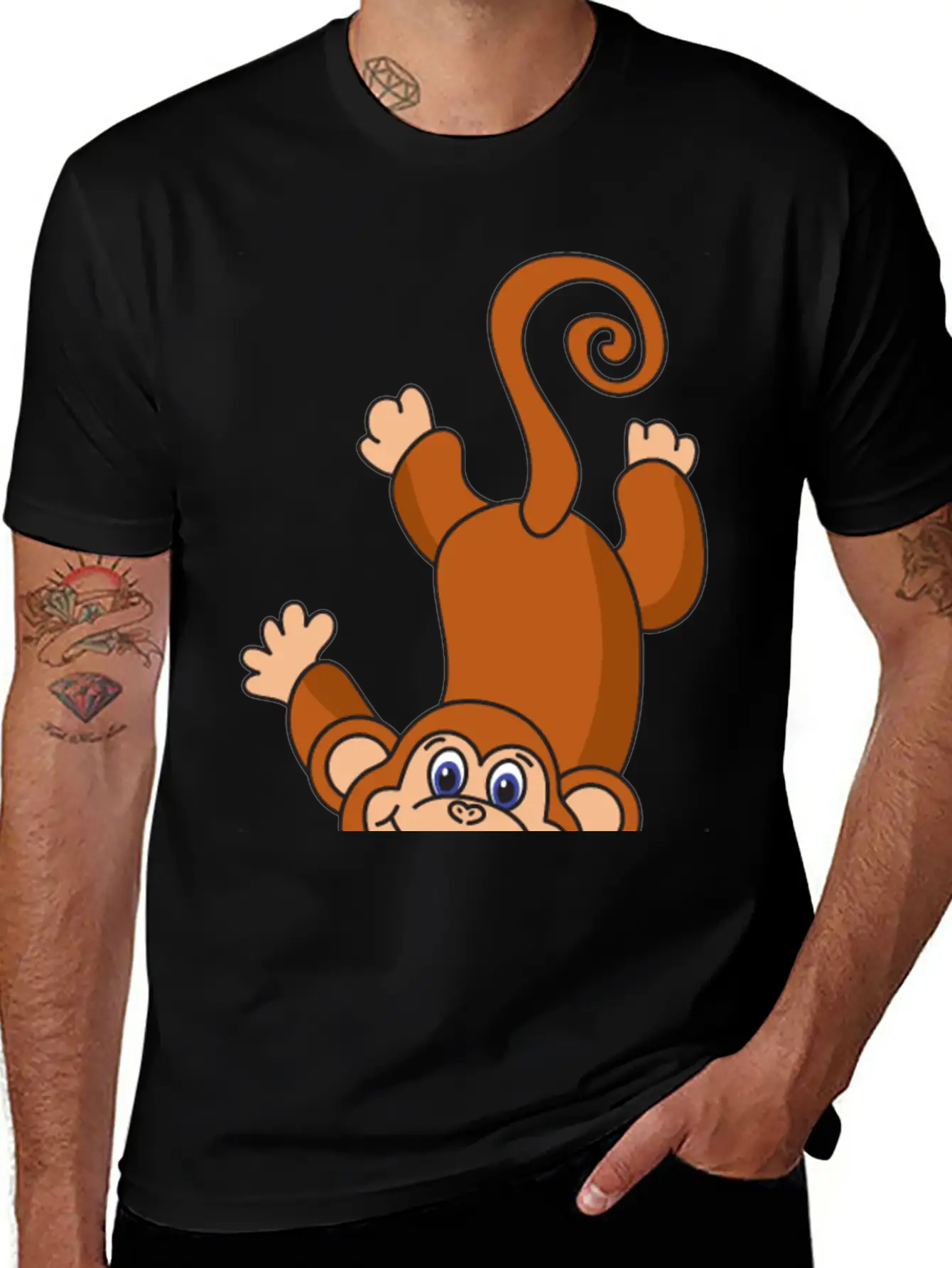 Funny Cool Cute Monkey Ape Casual Graphic T-Shirt – Simple And Comfortable Daily Wear