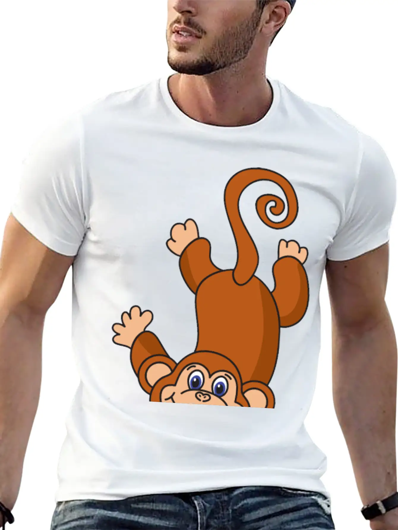 Funny Cool Cute Monkey Ape Casual Graphic T-Shirt – Simple And Comfortable Daily Wear
