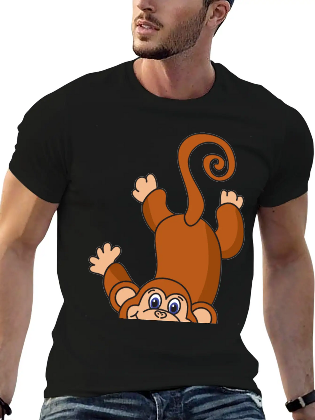 Funny Cool Cute Monkey Ape Casual Graphic T-Shirt – Simple And Comfortable Daily Wear