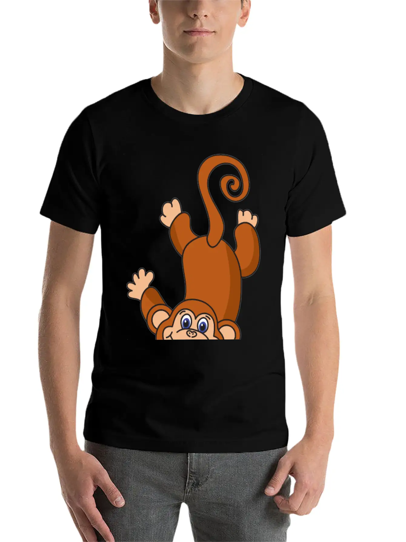 Funny Cool Cute Monkey Ape Casual Graphic T-Shirt – Simple And Comfortable Daily Wear
