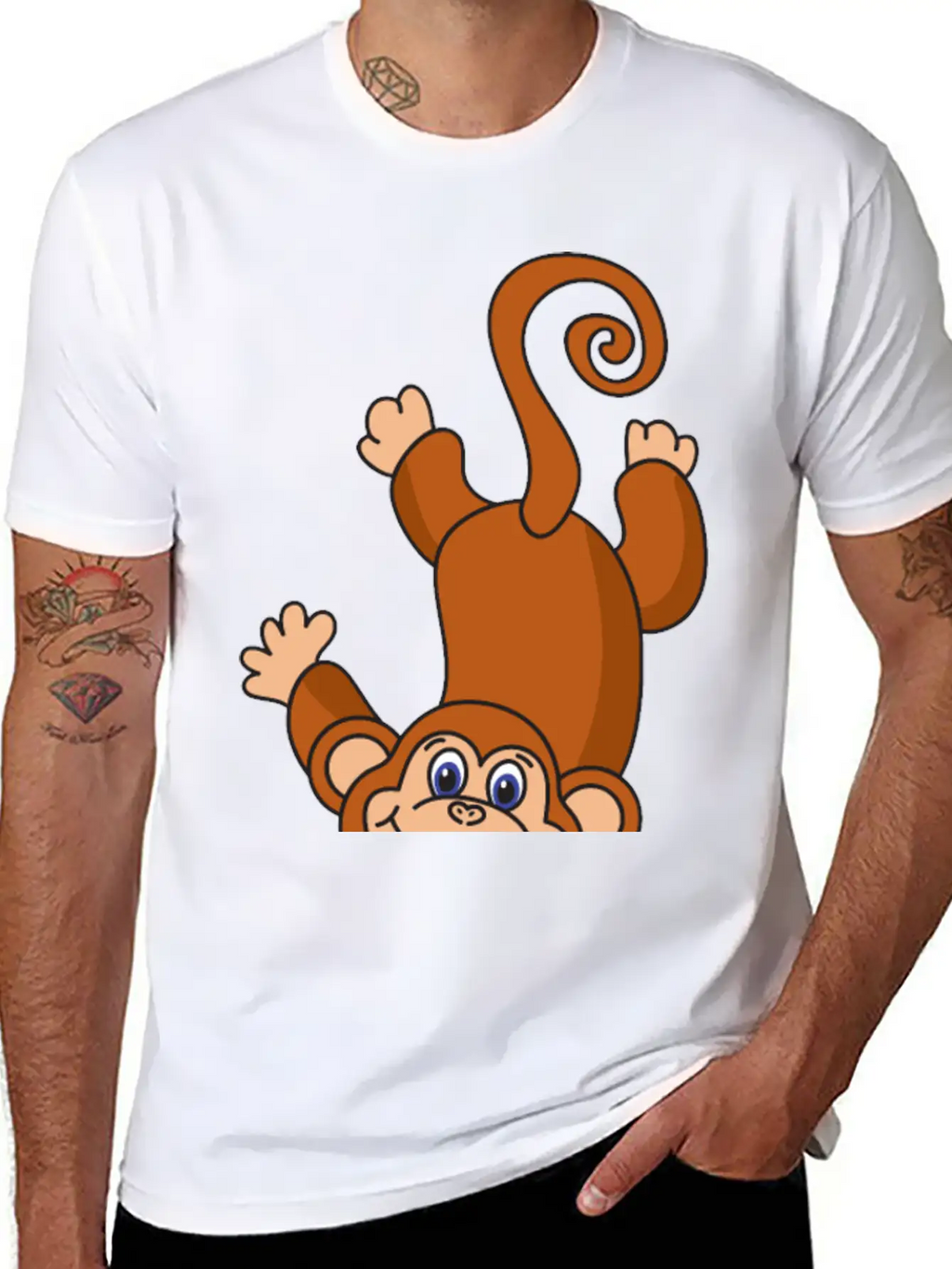 Funny Cool Cute Monkey Ape Casual Graphic T-Shirt – Simple And Comfortable Daily Wear