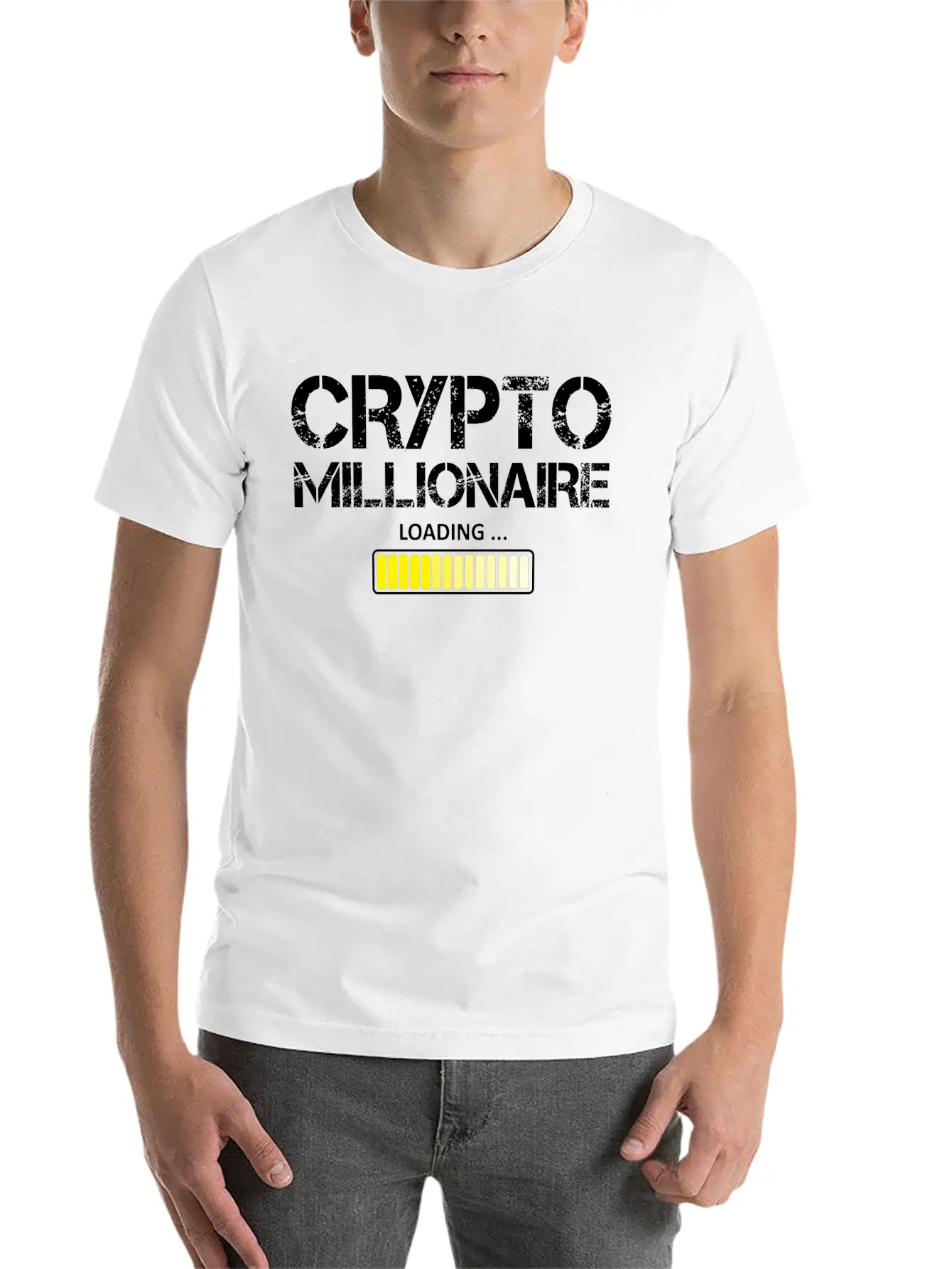 Funny Crypto Millionaire Loading Bitcoin Lover Unisex Casual T-Shirt – Clean Design For Daily Comfort