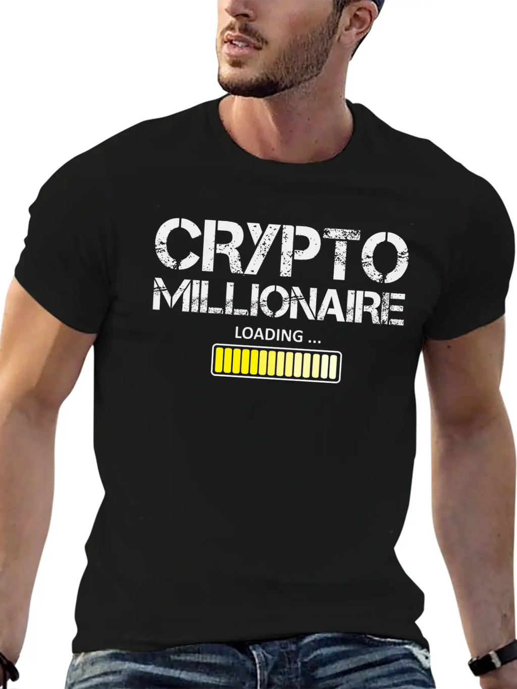 Funny Crypto Millionaire Loading Bitcoin Lover Unisex Casual T-Shirt – Clean Design For Daily Comfort