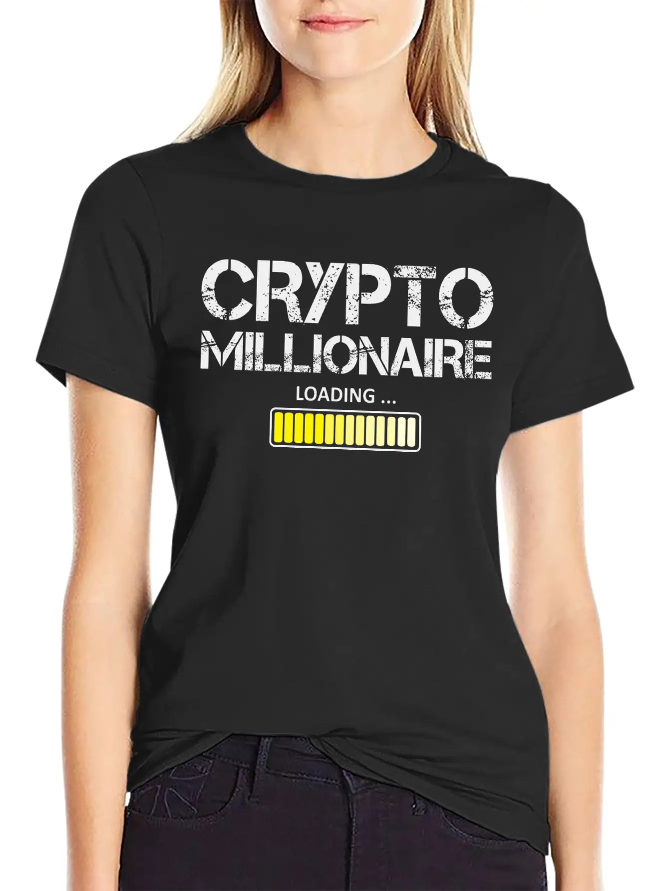 Funny Crypto Millionaire Loading Bitcoin Lover Unisex Casual T-Shirt – Clean Design For Daily Comfort