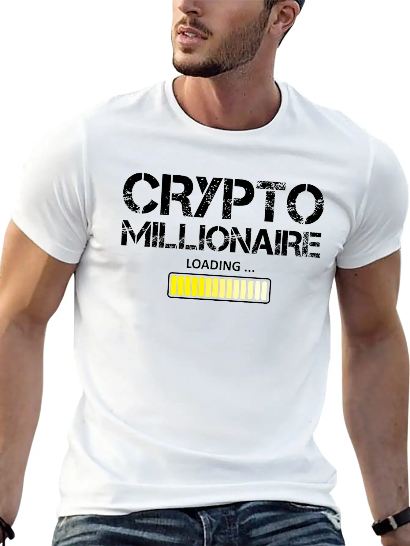 Funny Crypto Millionaire Loading Bitcoin Lover Unisex Casual T-Shirt – Clean Design For Daily Comfort