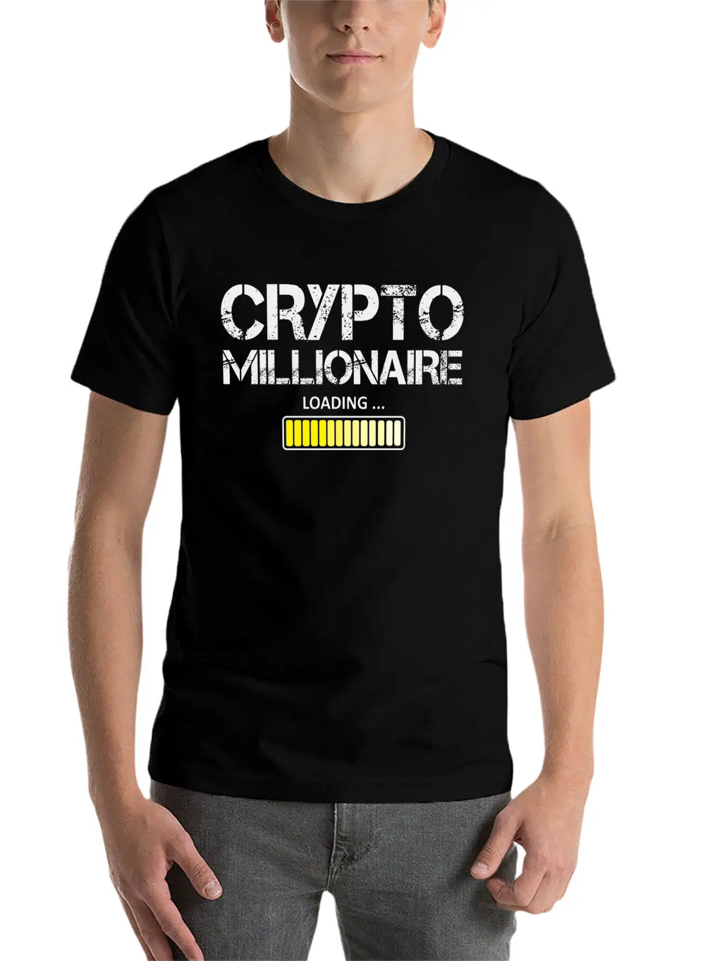 Funny Crypto Millionaire Loading Bitcoin Lover Unisex Casual T-Shirt – Clean Design For Daily Comfort