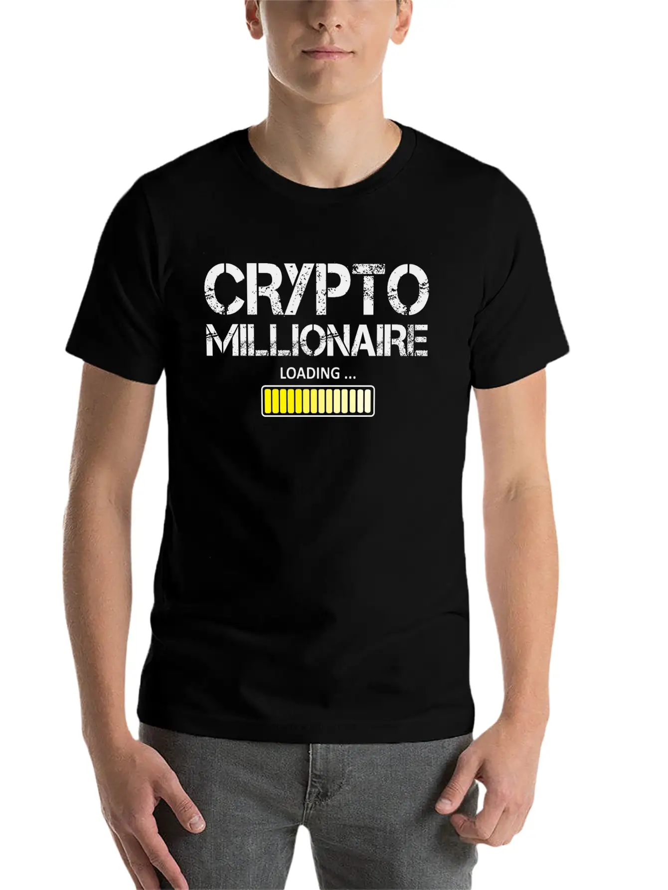 Funny Crypto Millionaire Loading Bitcoin Lover Unisex Casual T-Shirt – Clean Design For Daily Comfort