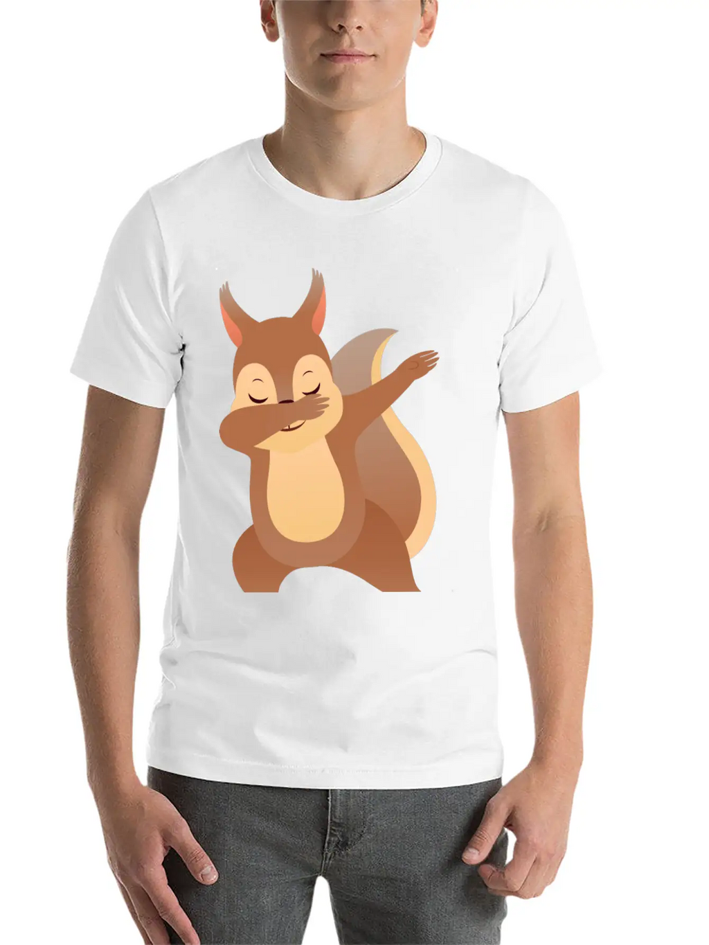 Funny Dabbing Squirrel Gift Design Casual Graphic T-Shirt – Simple And Comfortable Daily Wear