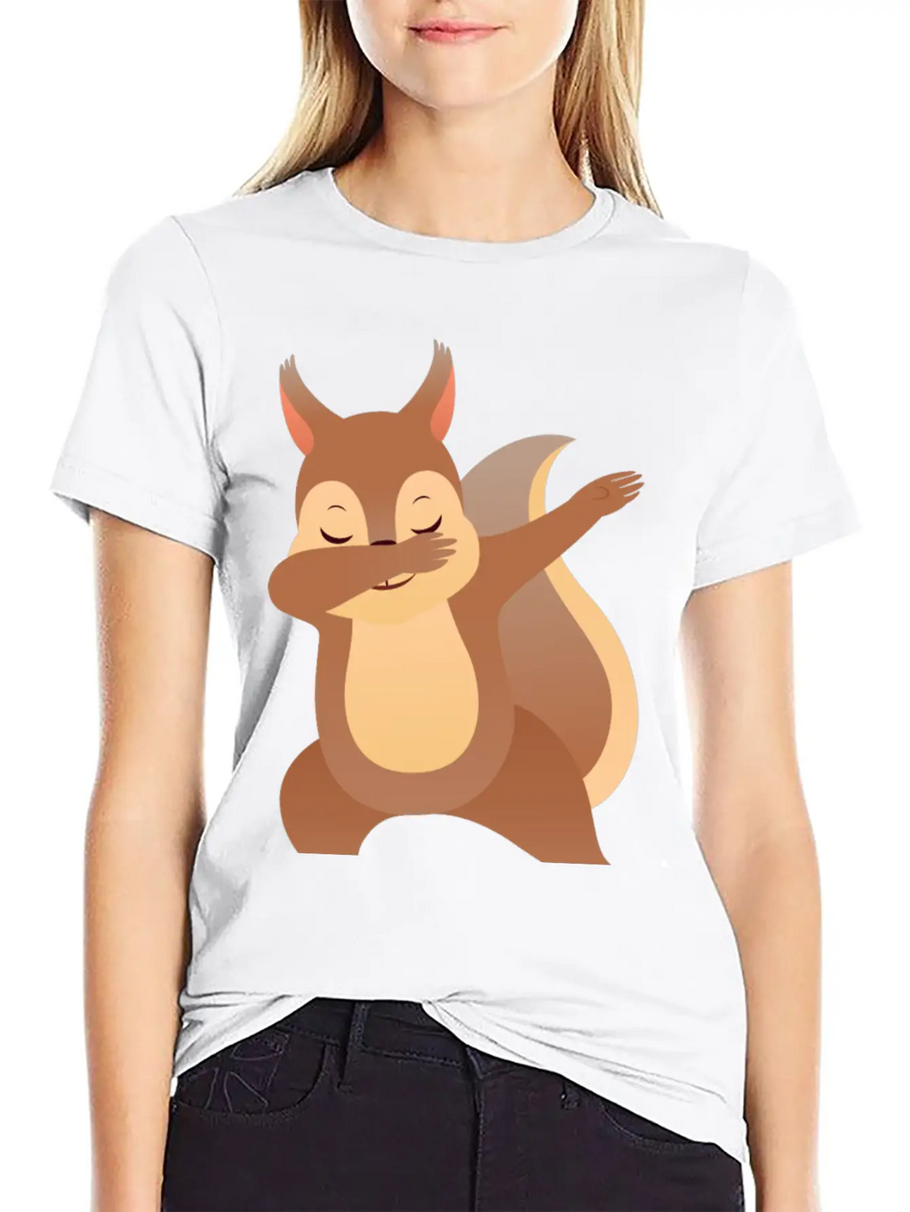 Funny Dabbing Squirrel Gift Design Casual Graphic T-Shirt – Simple And Comfortable Daily Wear