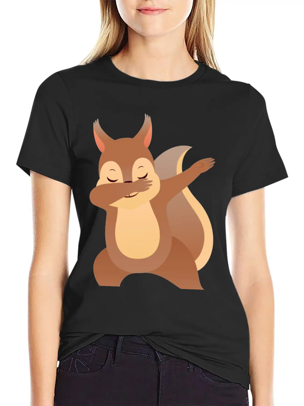 Funny Dabbing Squirrel Gift Design Casual Graphic T-Shirt – Simple And Comfortable Daily Wear