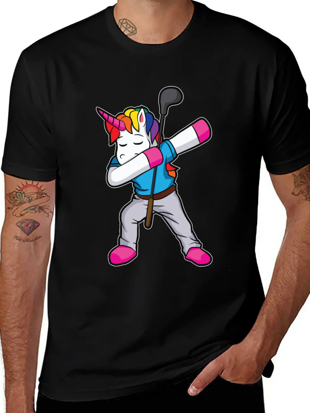 Funny Dabbing Unicorn Golfer Gift Golf Unisex Casual T-Shirt – Clean Design For Daily Comfort
