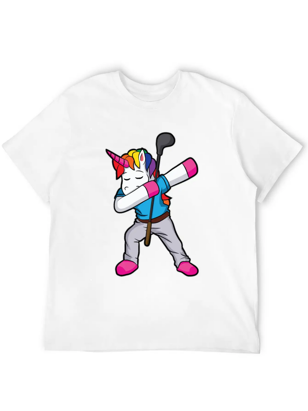 Funny Dabbing Unicorn Golfer Gift Golf Unisex Casual T-Shirt – Clean Design For Daily Comfort